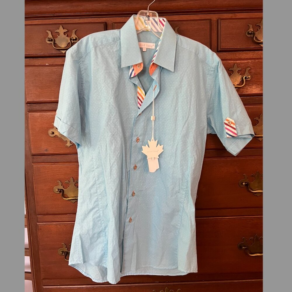 NWT Jared Lang Collection Hari 007 Blue Shirt, S / P
